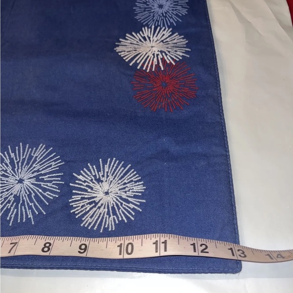 Patriotic 2 Table Runners SET TABLE Topper USA Americana Blue Red White 13 x 36” - Picture 8 of 9